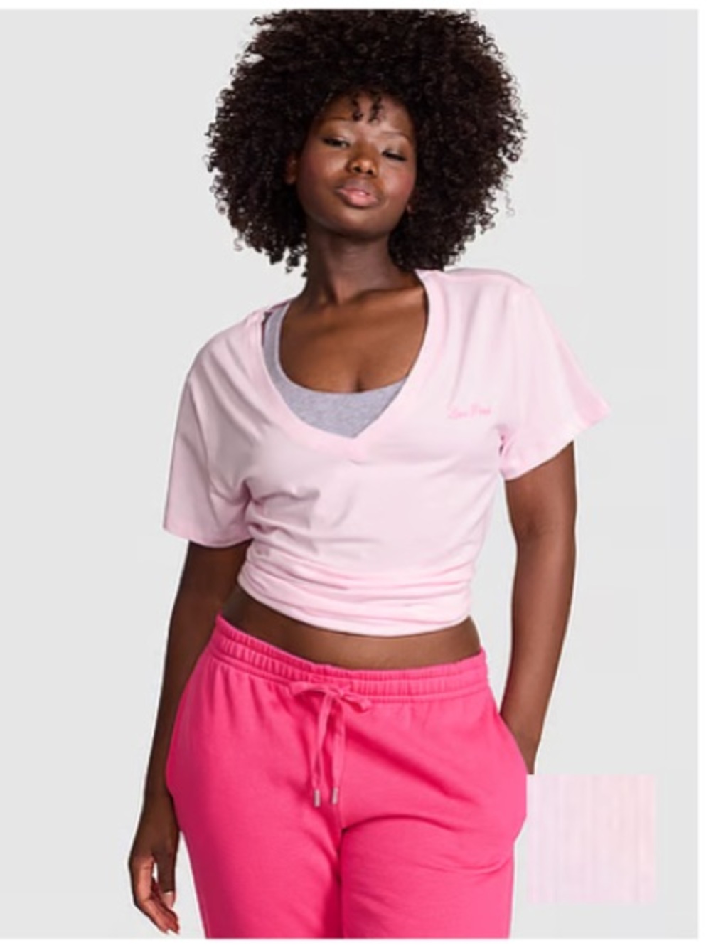 Victoria Secret PINK oversized V-Neck Tee Medium NWT